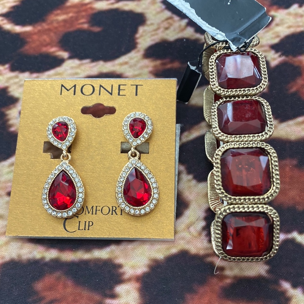 Monet earring and bracelet set